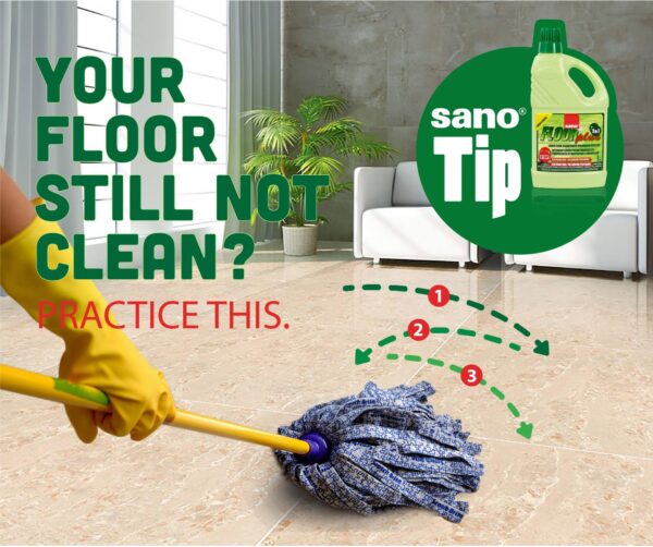 Sano Floor Plus 2-in-1 Liquid Floor Cleaner and Cockroach Repellent, Lemon Scent, 2-Liter Bottle | Imported from Israel - Image 5