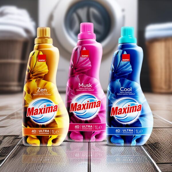 Sano Maxima Cool Fabric Softener Conditioner, Ultra Concentrated, 40 Washes | 1L - Long-Lasting Fresh Scent | Imported from Israel - Image 2