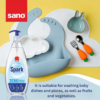 Sano Spark Dishwashing Liquid Classic Color Free Pump - 1 Liter Bottle | Fragrance-Free and Gentle Formula for Dishes, Fruits & Vegetables and Baby Accessories | Imported From Israel - Image 3