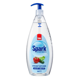 Spark Zero Liquid – Classic Color-Free & Fragrance-Free | 1 Liter Pump Bottle | Safe for Dishes, Fruits, Vegetables, Baby Accessories & Toys | Imported from Israel