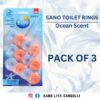 Sanobon Rings Ocean Scent - Pack of 3 | 4 in 1 Toilet Seat Freshener Soap Cleans, Descales, Eliminates Germs, Deodorizes, Perfumes | Imported From Israel - Image 3