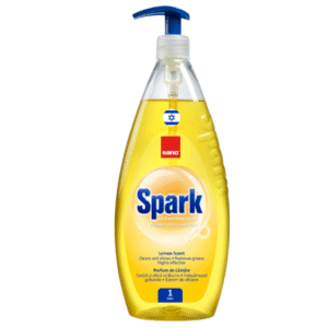 Spark Lemon – Powerful, Super-Efficient Dishwashing Liquid | 1 Liter Bottle | Fresh Lemon Scent & High Active Ingredients for Sparkling Clean Dishes | Imported from Israel
